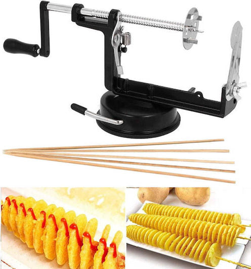 LARGE METAL MACHINE 30cm FOR SPIRAL FRIES POTATO CHIPS TORNADO Packaging status original