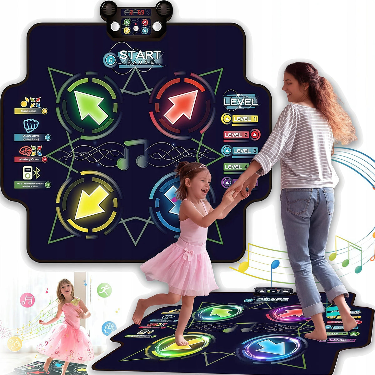 LARGE MUSIC DANCE MAT FOR KIDS + BLUETOOTH IN ONE BLUETOOTH LED Packaging status original