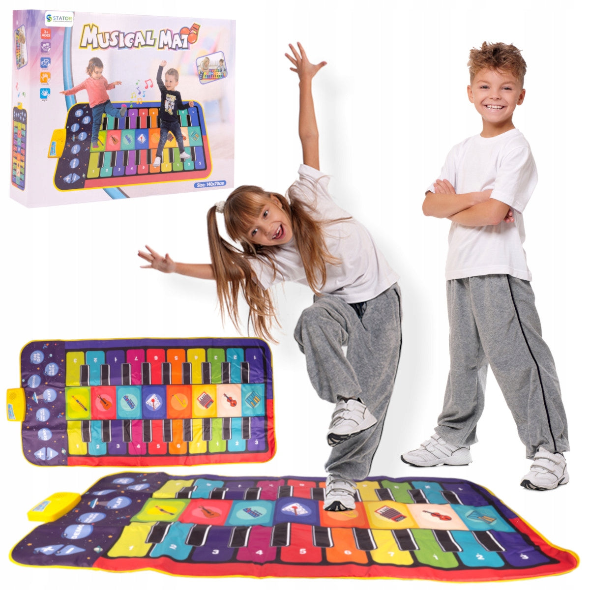 LARGE MUSIC MAT FOR DANCING DANCE FOR CHILDREN PIANO RECORDING 145cm Packaging status original