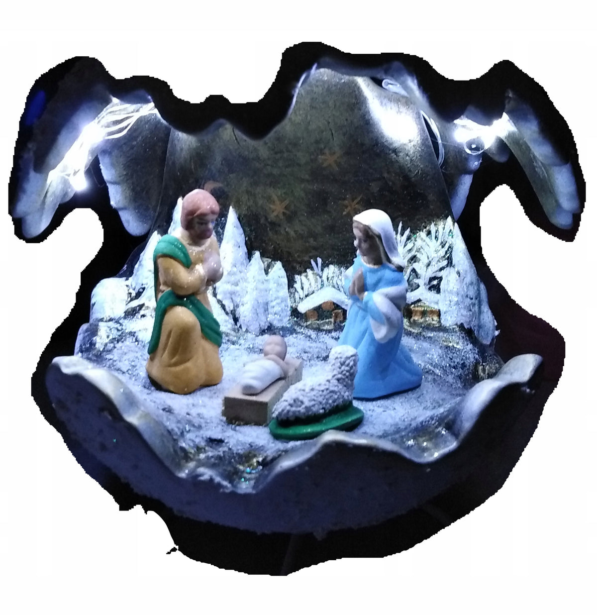 LARGE NATIVITY SCENE BUBBLE GLOWING CHRISTMAS HOLIDAY Manufacturer code 606