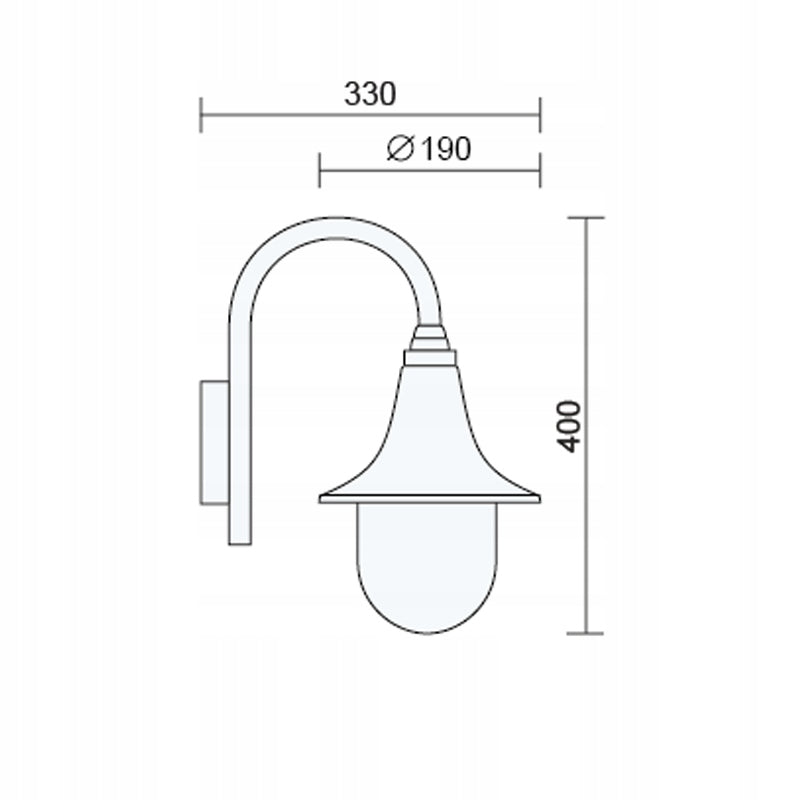LARGE OUTDOOR WALL LAMP FOR LED LAMP GARDEN LANTERN FACADE E27 BLACK Collection MILANO
