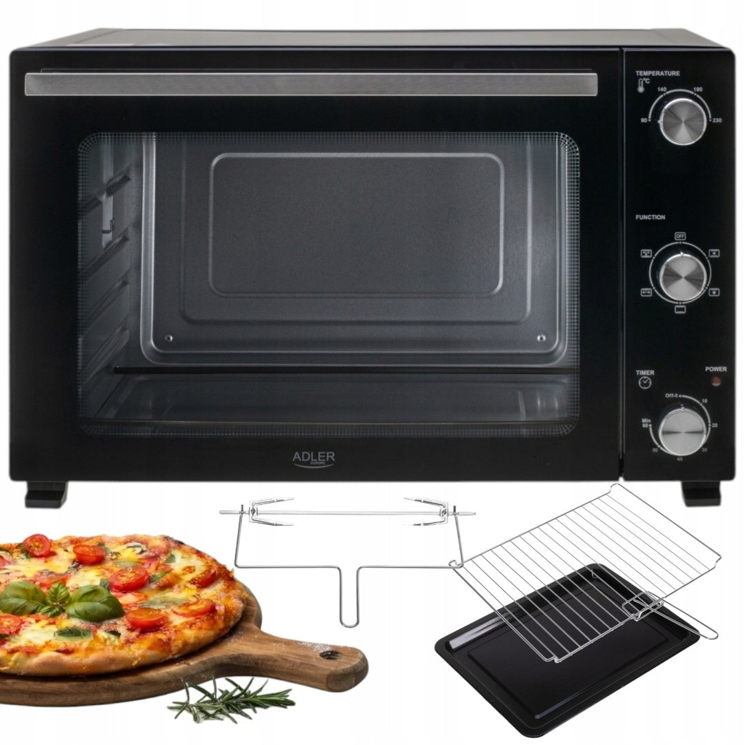 LARGE OVEN ELECTRIC FREESTANDING 60L THERMOCOUPLE GRATE SPIT BLACK