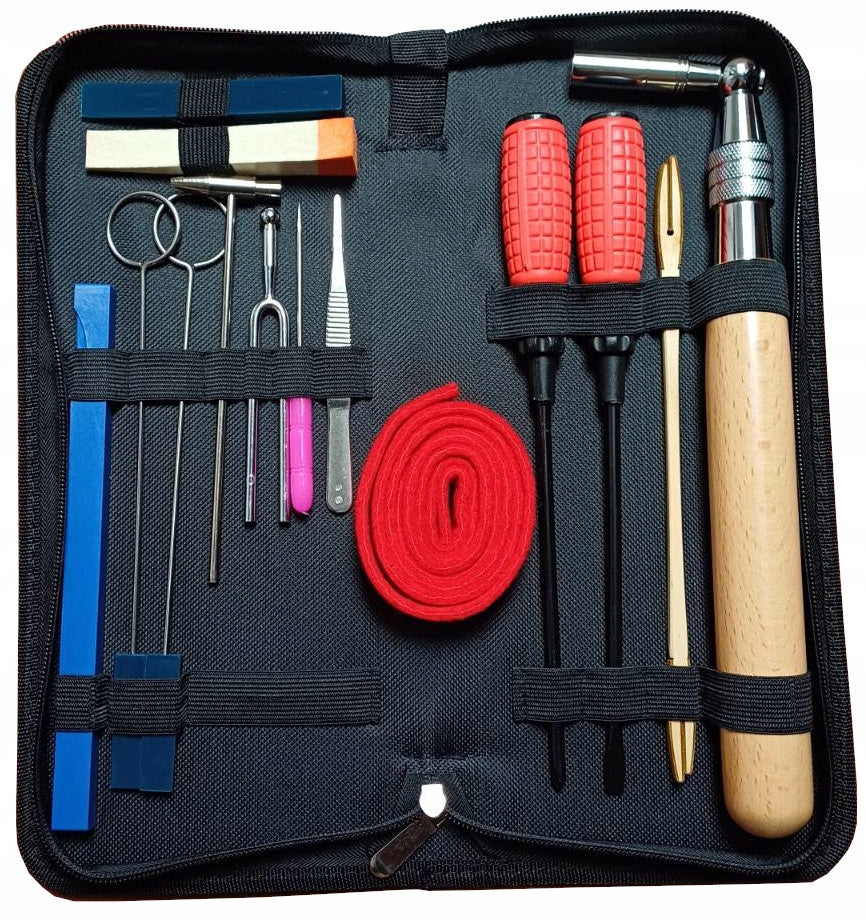 LARGE PIANO/PIANO TUNING KIT / 15 PIECES + HARD CASE