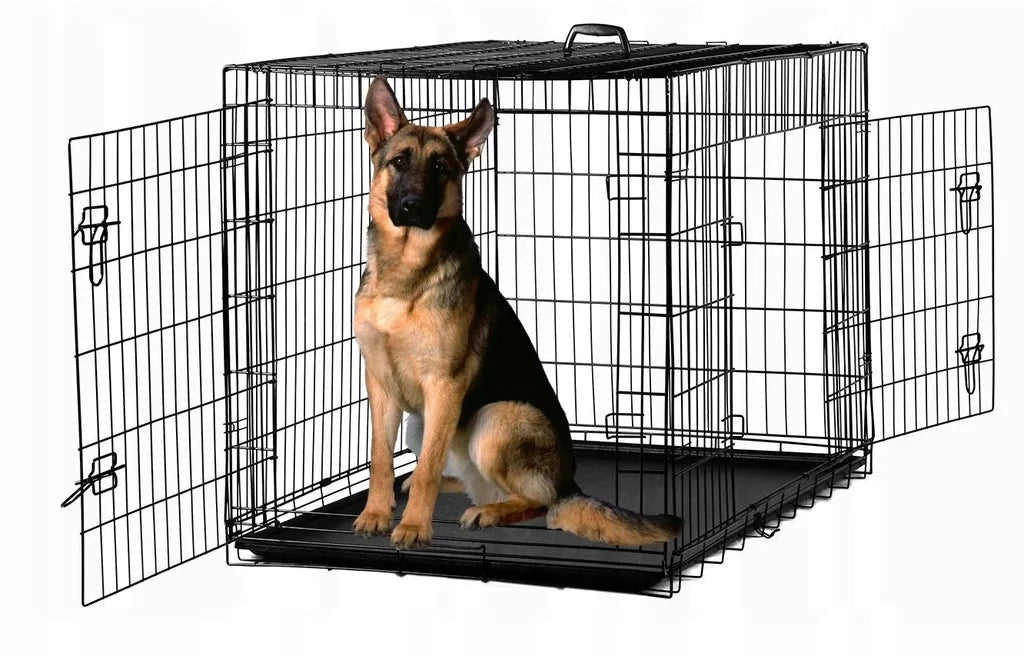 LARGE PLAYPEN METAL KENNEL CAGE FOR DOG 121x76x82cm XXXL FOLDING