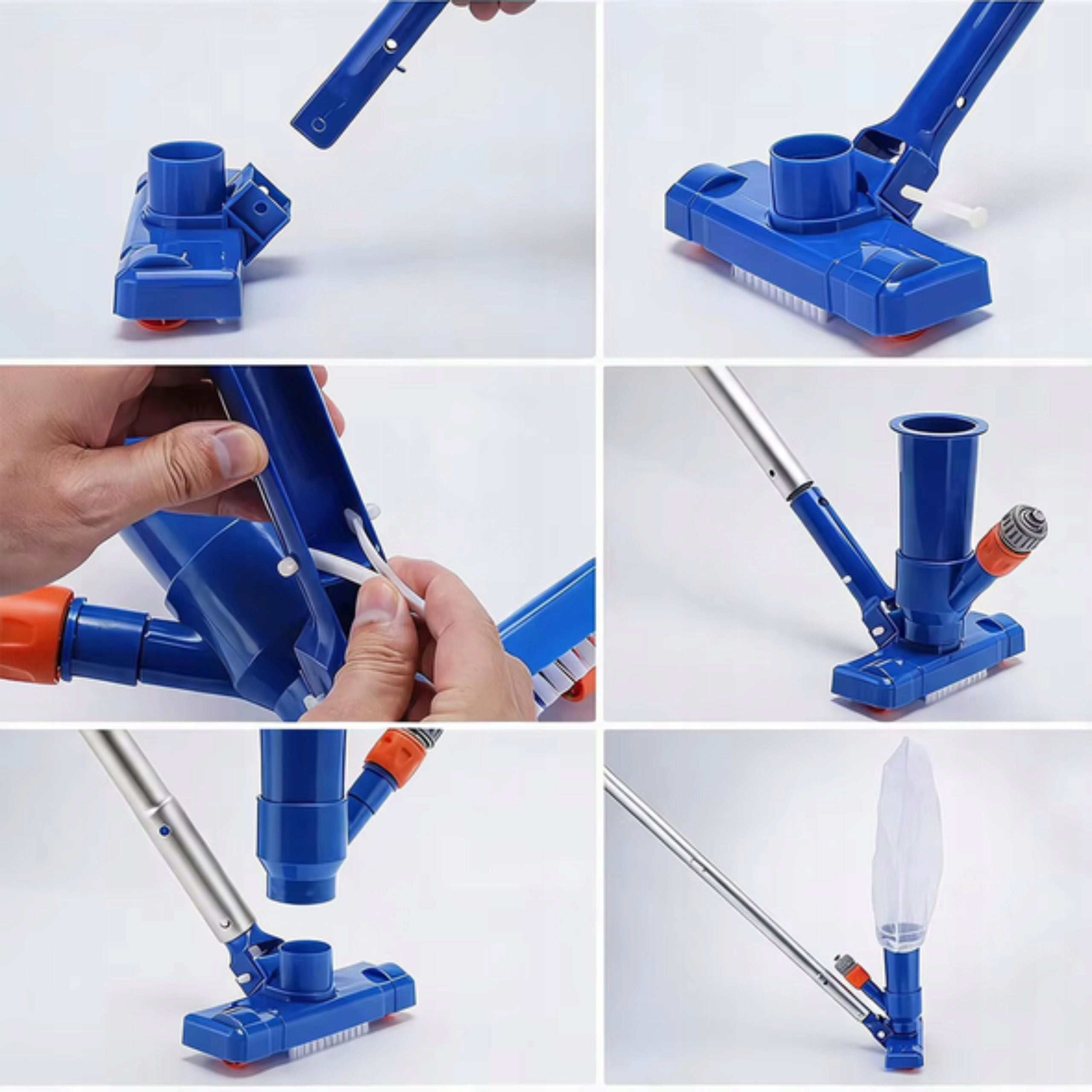 LARGE POOL BOTTOM CLEANING VACUUM CLEANER KIT TELESCOPIC POLE MESH Manufacturer code SDH640