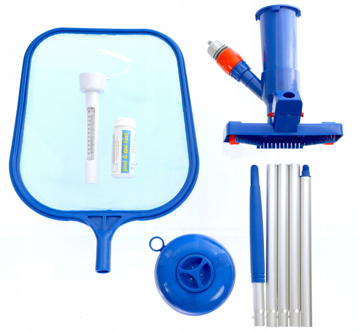 LARGE POOL CLEANING KIT VACUUM CLEANER MESH STICK TESTER PH