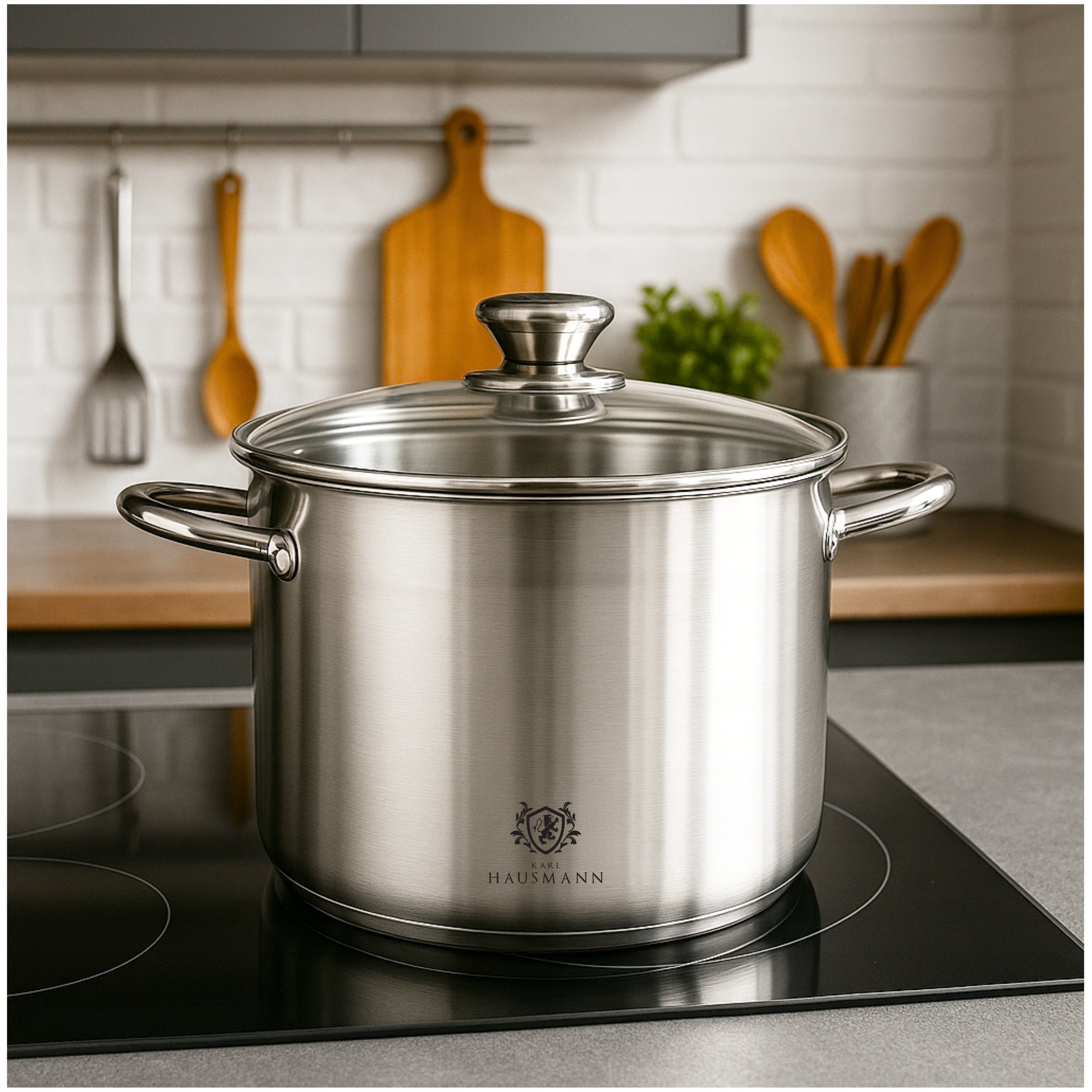 LARGE POT 22,5L INDUCTION GAS STEEL POT HIGH LID GASTRO SOLID Manufacturer code 5905155001412