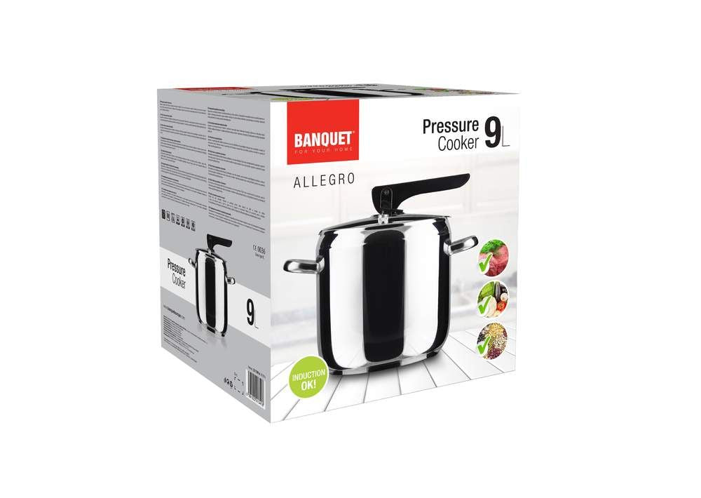 LARGE PRESSURE COOKER 9L Allegro BANQUET induction large PRESSURE pot Packaging status original