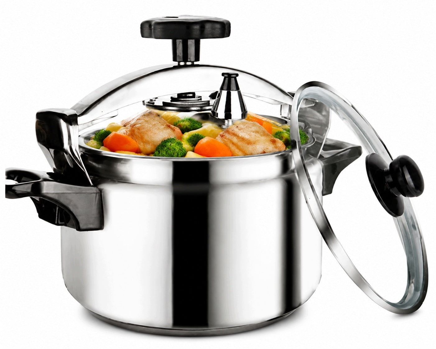 LARGE PRESSURE POT 5.0L PRESSURE COOKER 2in1 STEEL 18/10 FOR GAS INDUCTION Packaging status original