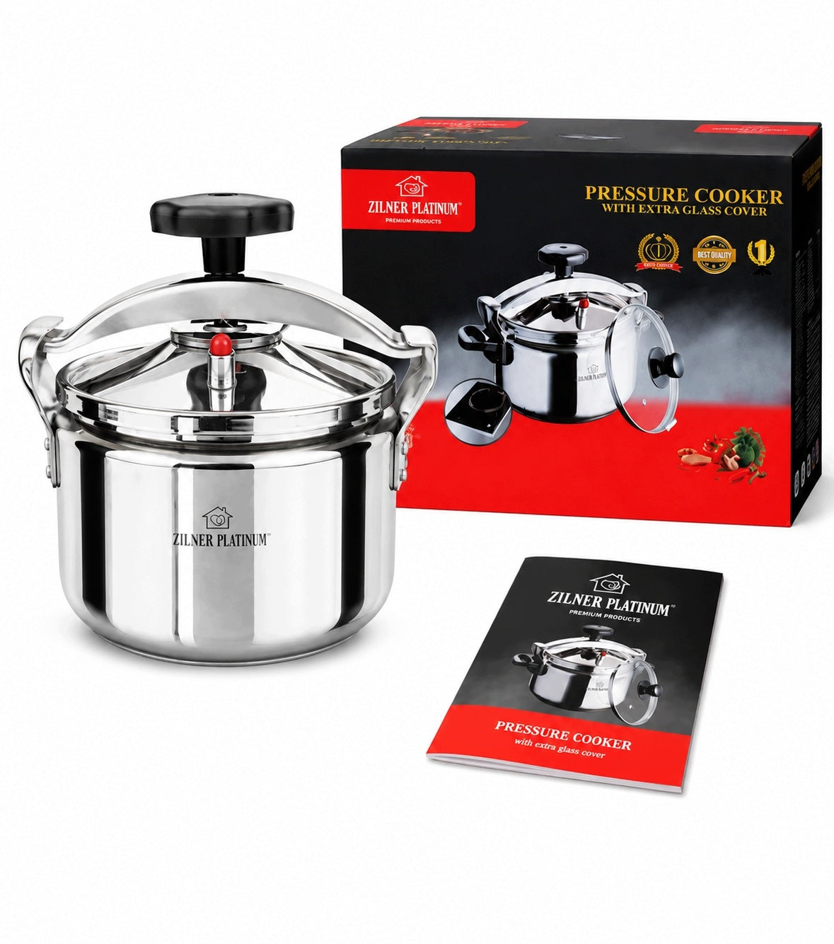 LARGE PRESSURE POT 5.0L PRESSURE COOKER 2in1 STEEL 18/10 FOR GAS INDUCTION