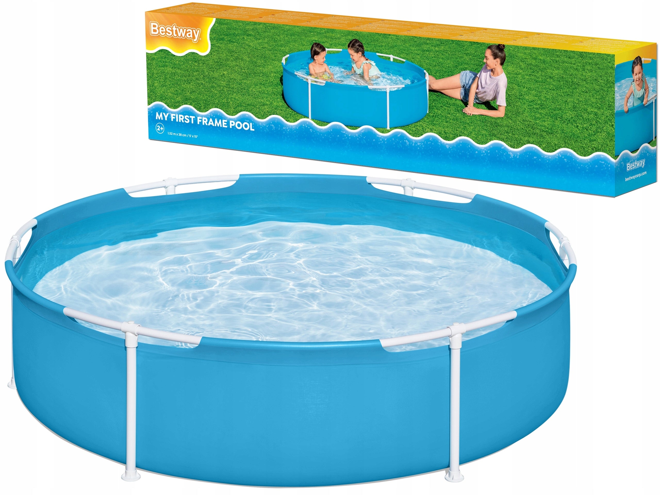 LARGE ROUND FRAME POOL FOR CHILDREN FOR GARDEN 152 x 152 x 38 cm 580 l Length 152 cm