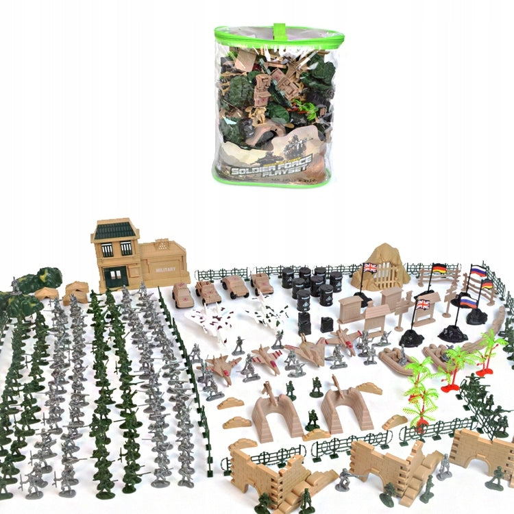 LARGE SET MILITARY BASE ARMY SOLDIERS 400el. WAGONS PLANES BUILDINGS Manufacturer code 999-10C