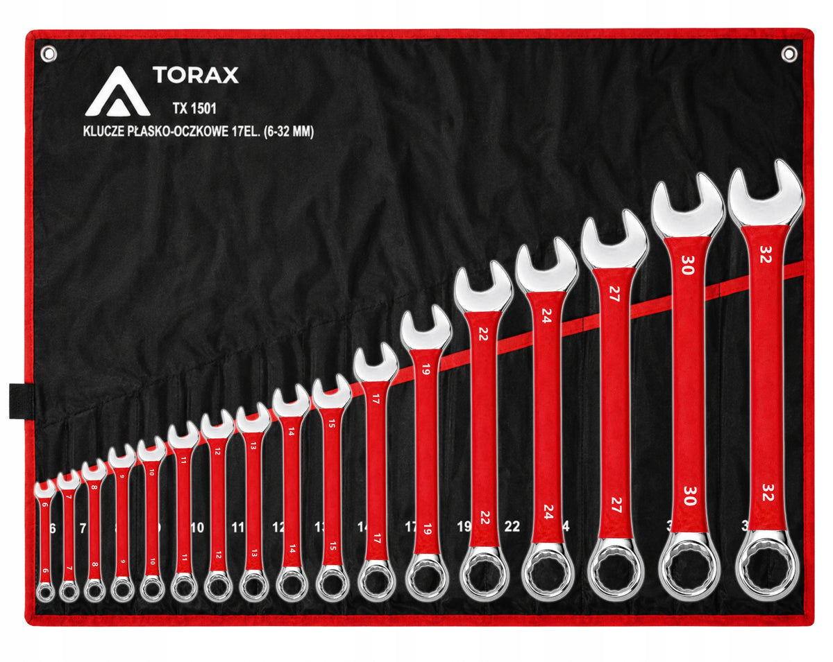 LARGE SET OF FLAT-EYE WRENCHES 17el CRV 6-32mm RUBBER FLAT MAT Manufacturer code TX1501