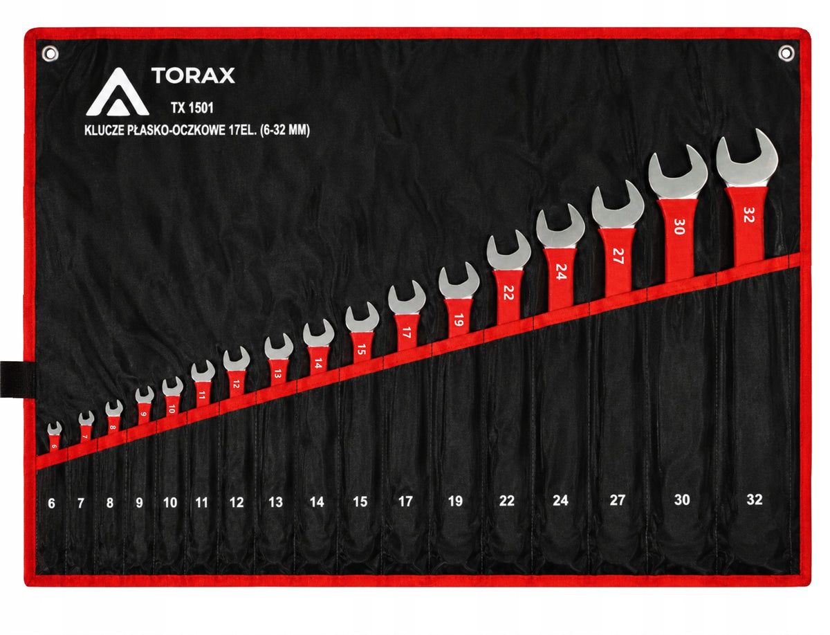 LARGE SET OF FLAT-EYE WRENCHES 17el CRV 6-32mm RUBBER FLAT MAT Packaging status original
