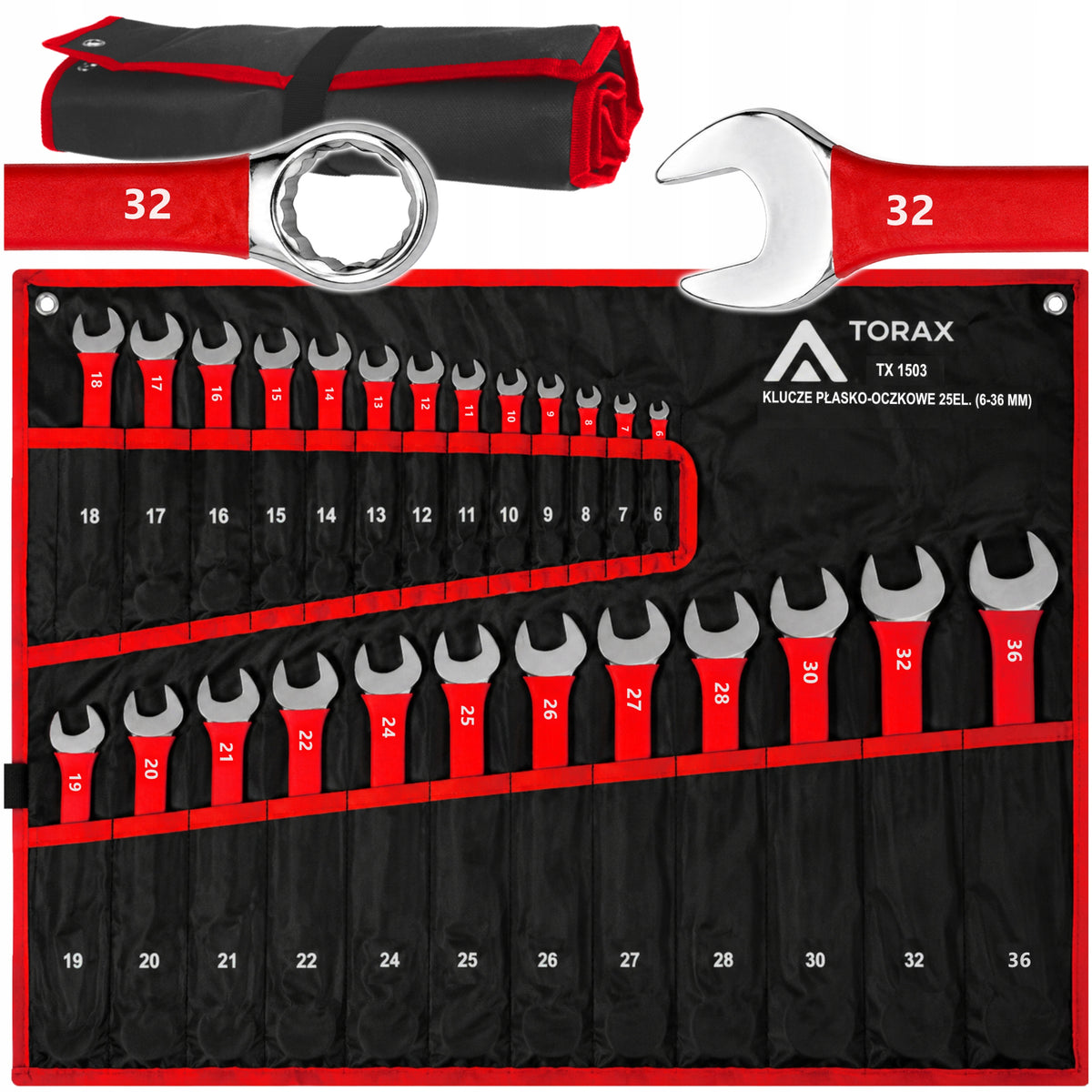 LARGE SET OF FLAT-EYE WRENCHES 25el CRV 6-36mm RUBBER FLAT MAT Packaging status original
