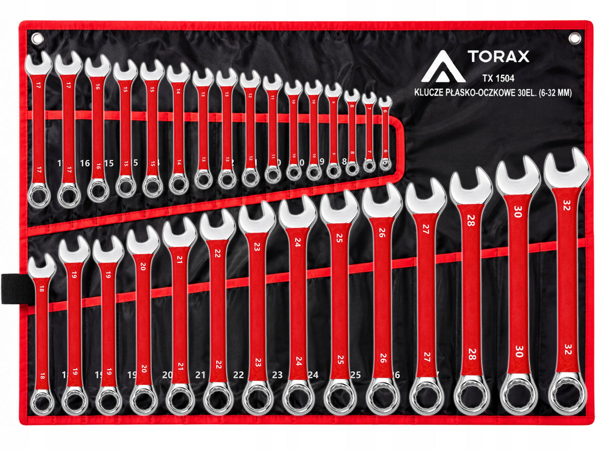 LARGE SET OF FLAT-EYE WRENCHES 30el CRV 6-32mm RUBBER FLAT MAT Manufacturer code TX1504