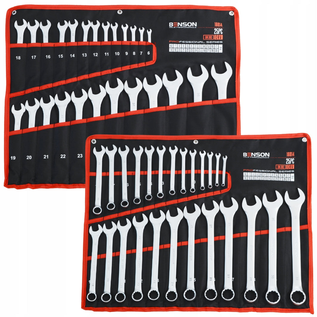 LARGE SET OF FLAT EYE WRENCHES 6-32MM 25EL MAT BENSON WEEK. Manufacturer code 16014