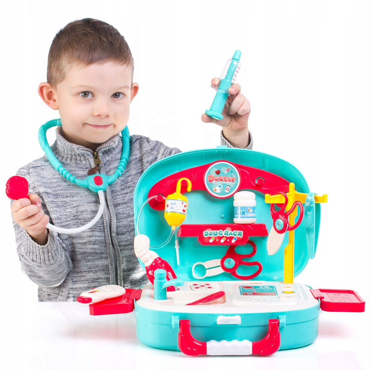 LARGE SET OF SMALL DOCTOR BACKPACK HANDY SUITCASE FOR CHILDREN 19 EL Manufacturer code 7480