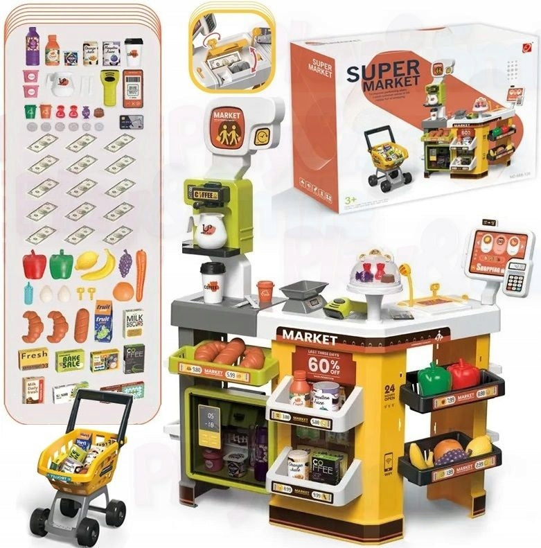 LARGE SHOP SUPERMARKET CAFE CASH REGISTER TROLLEY CONFECTIONERY FRIDGE FROST STALL