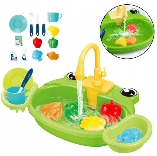 LARGE SINK AKCESORIA KITCHEN FAUCET FLIES REAL WATER SINK FOR CHILDREN