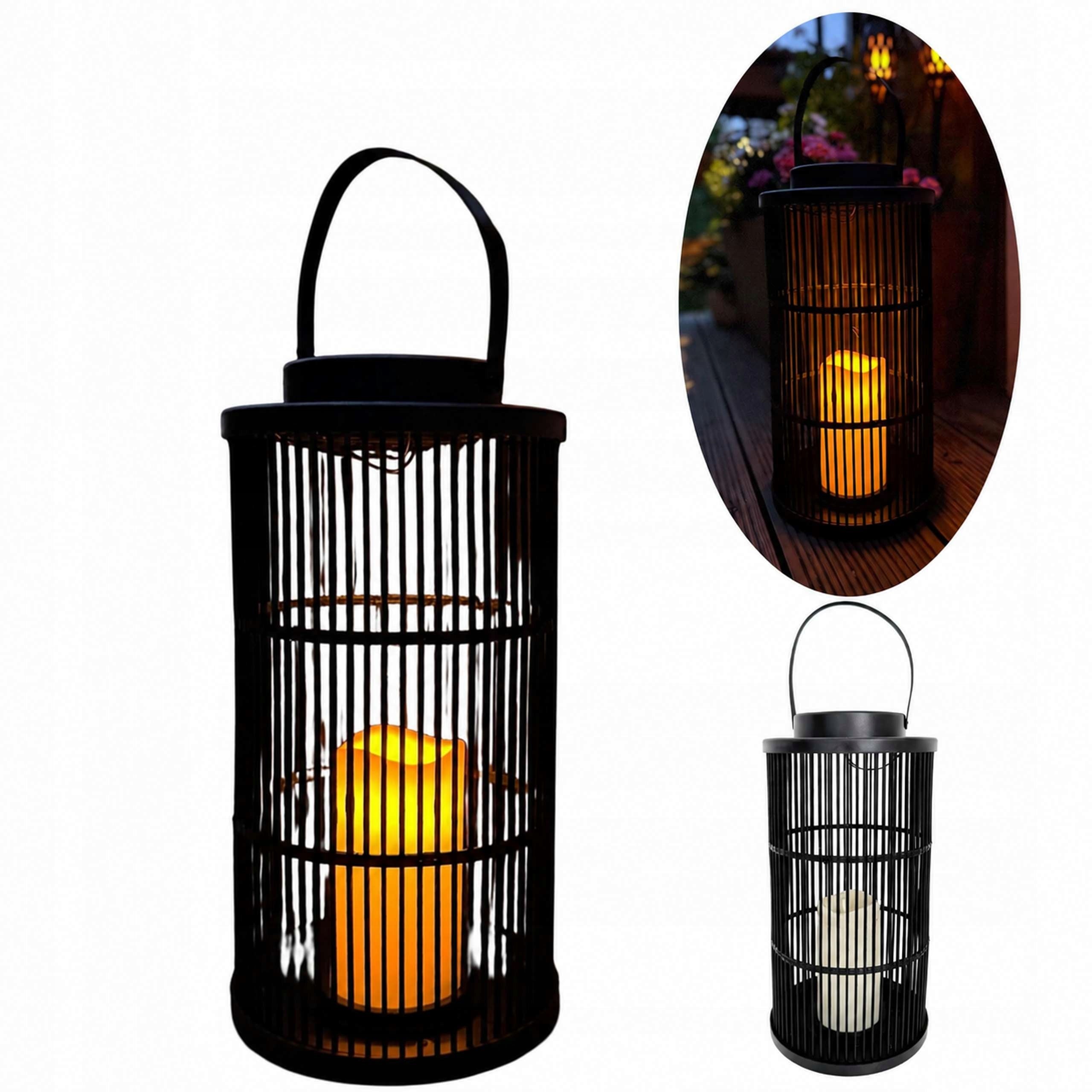 LARGE SOLAR LANTERN LED Garden Lamp LANTERN Decorative Braided
