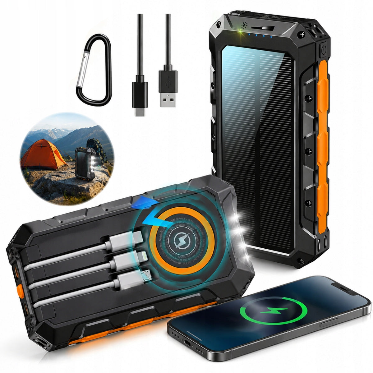 LARGE SOLAR POWER BANK FOR PHONE 52800mAh SOLAR CHARGER
