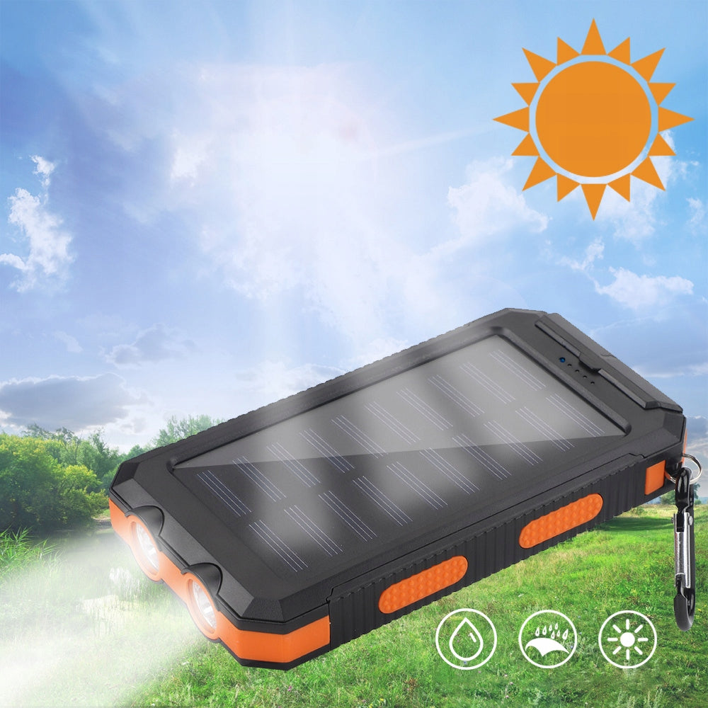 LARGE SOLAR POWER BANK WATERPROOF WITH COMPASS 2XUSB POWERFUL FLASHLIGHT 30000MAH Manufacturer code Powerbank