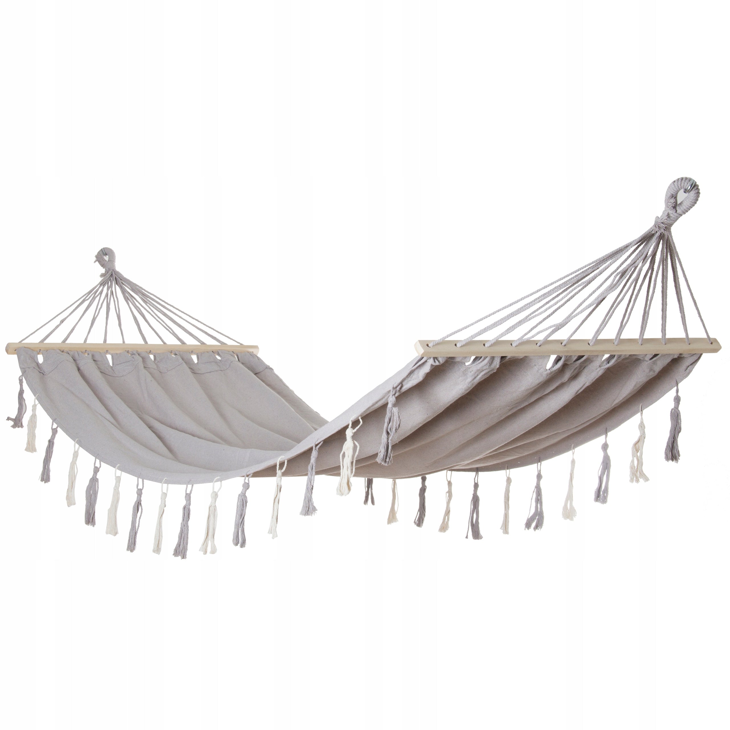 LARGE STRONG DURABLE GARDEN HAMMOCK BOHO SWING MILOS 4 200x100 GREY