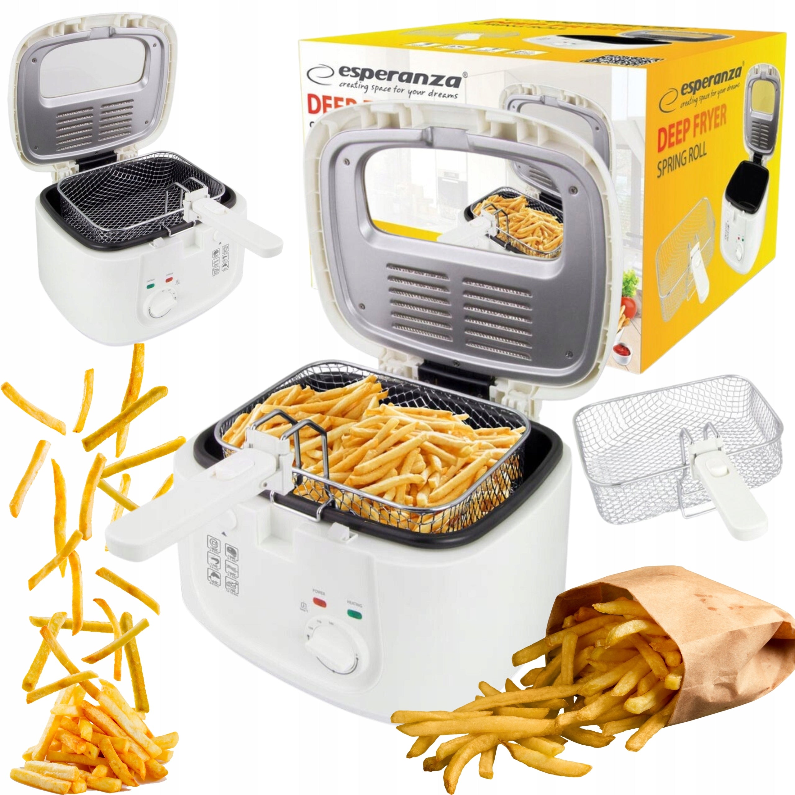 LARGE STRONG OIL FRYER TRADITIONAL AIR FRYER 1800W FRIES CHICKEN