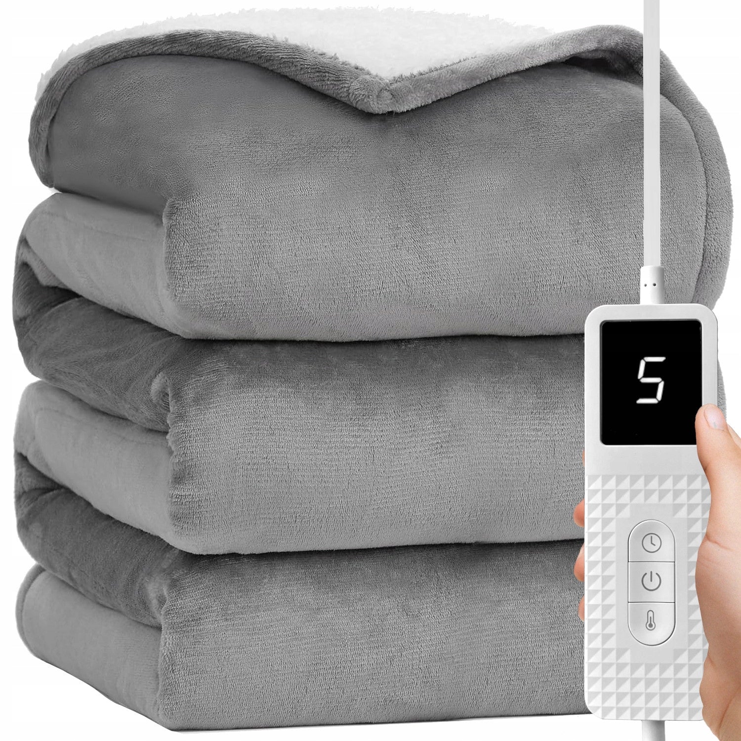 LARGE THICK Electric Blanket FLEECE Heating Mat PILOT LCD 160 WATT +Timer