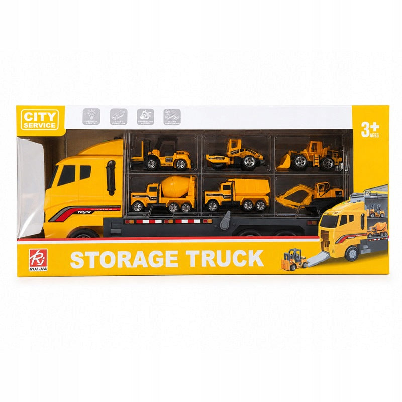 LARGE TIR TRANSPORTER GARAGE WITH 6 CARS BUILDING LIGHT SOUNDS TOW TRUCK Kid's age 3＋ years