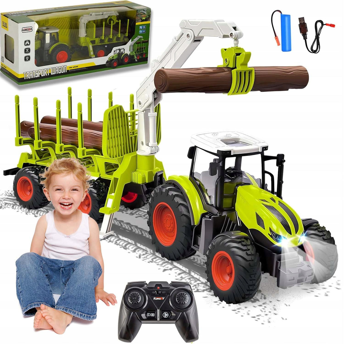 LARGE TRACTOR REMOTE CONTROLLED TRACTOR WITH MOVABLE ARM GIFT