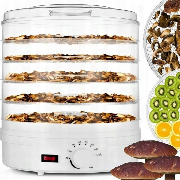 LARGE VEGETABLE FRUIT MUSHROOM HERB DRYER POWER 600W 5 TRAYS TEMP ADJUSTMENT EAN (GTIN) 5906700331893