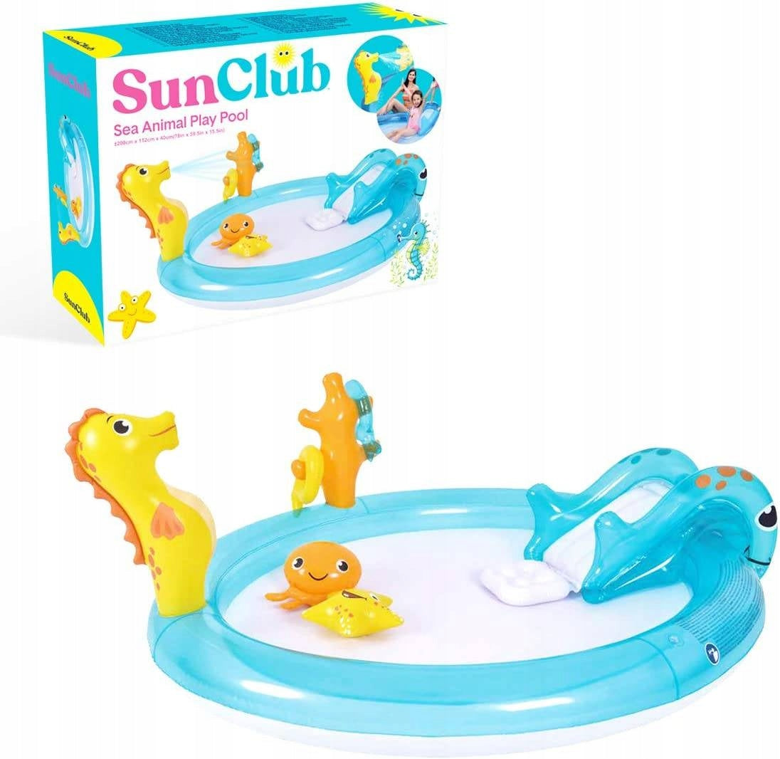 LARGE WATER INFLATABLE PLAYGROUND GARDEN POOL WITH FOUNTAIN 200 x 152 cm