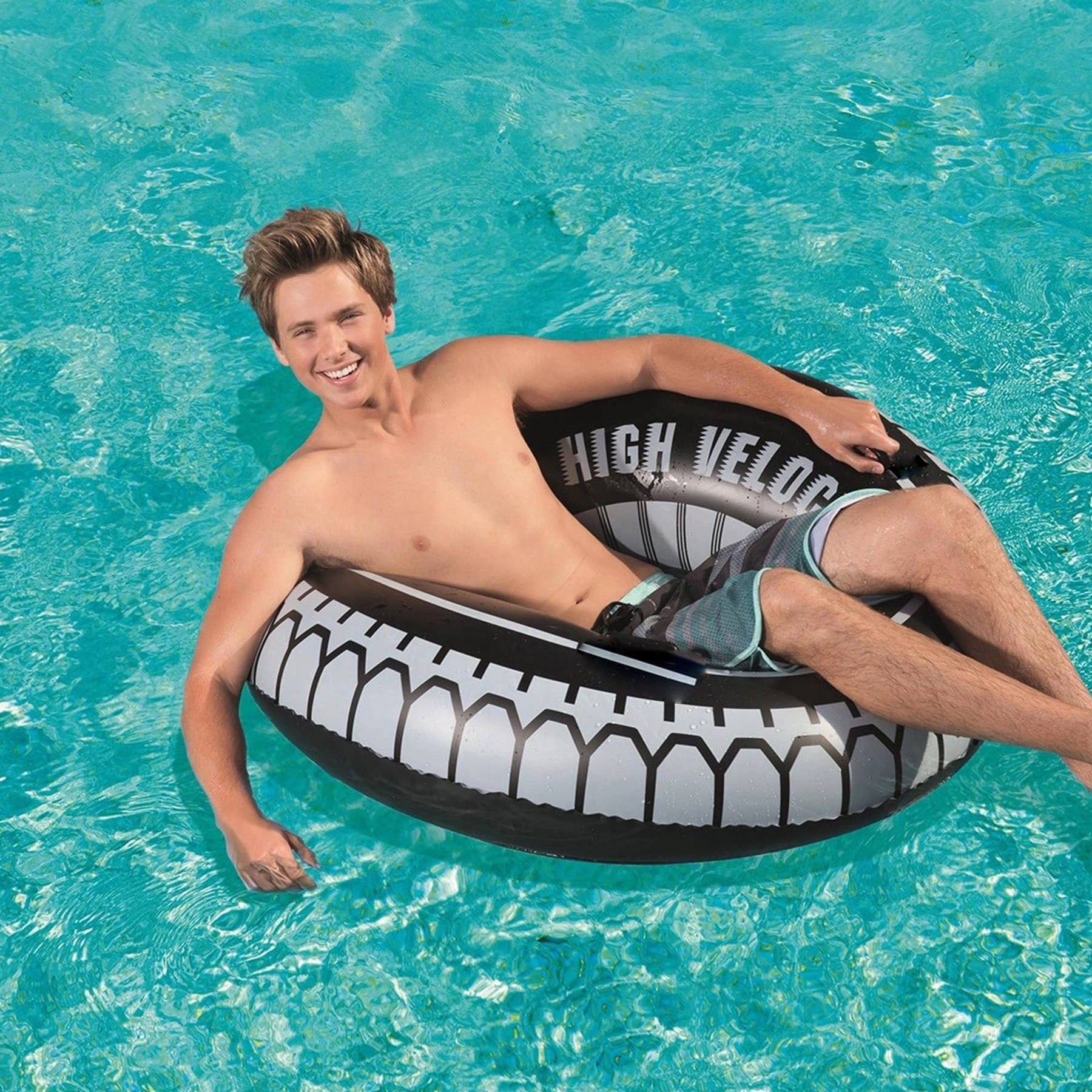 LARGE WHEEL INFLATABLE SWIMMING WHEEL TIRE 120 CM FOR SWIMMING POOL OVER WATER XXL Manufacturer code 5907419782617