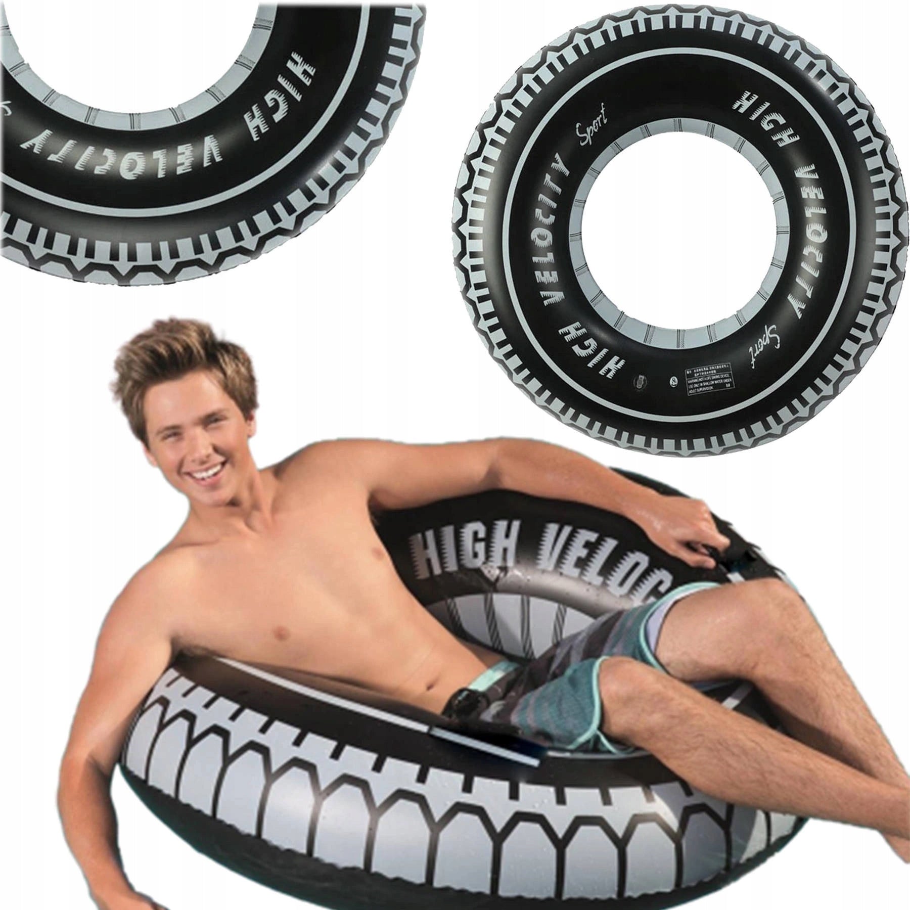 LARGE WHEEL INFLATABLE SWIMMING WHEEL TIRE 120 CM FOR SWIMMING POOL OVER WATER XXL Packaging status original