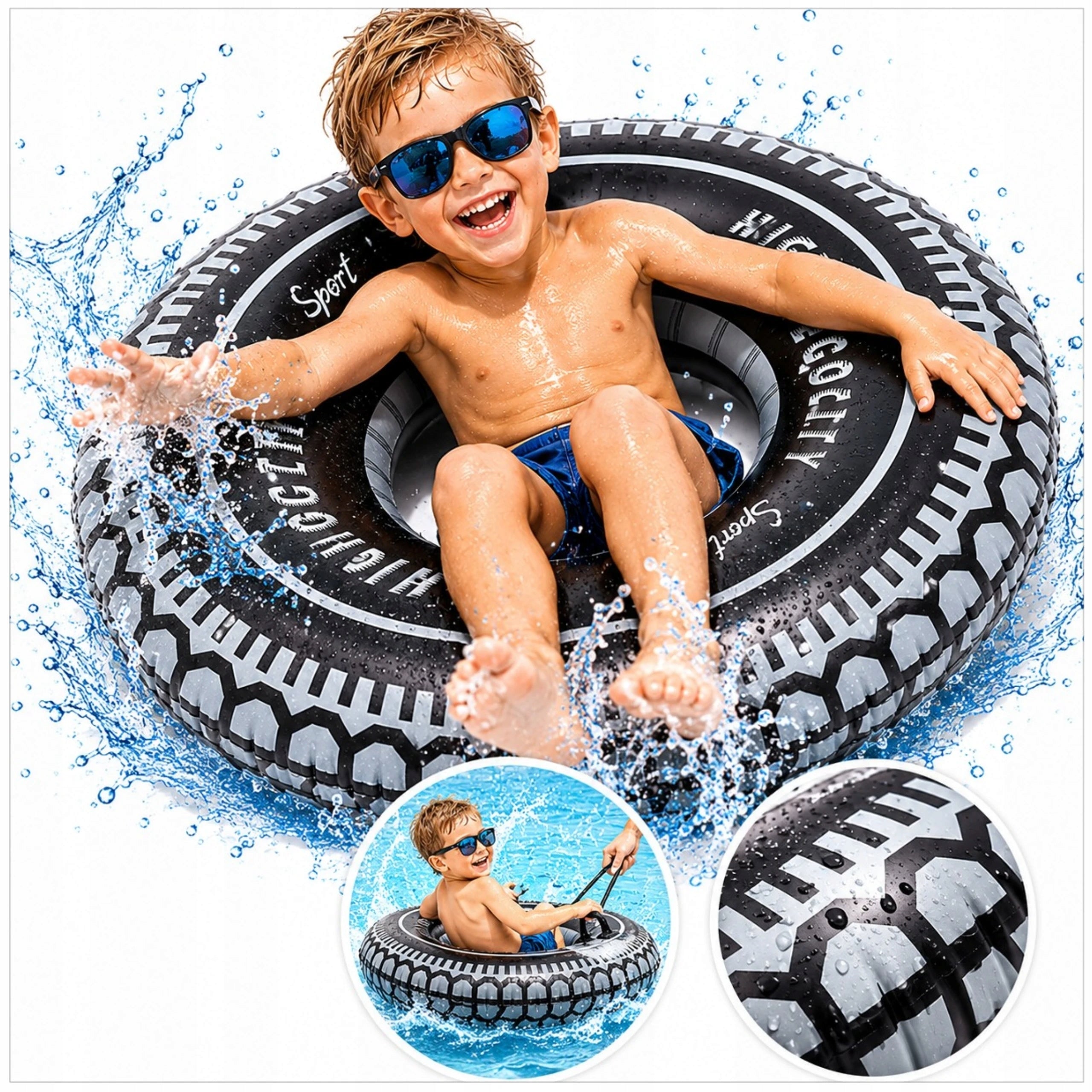 LARGE WHEEL INFLATABLE SWIMMING WHEEL TIRE 120 CM FOR SWIMMING POOL OVER WATER XXL