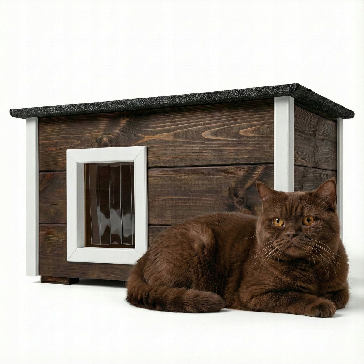 LARGE WHOLE INSULATED BOOTH CAT HOUSE SENDS IN FULL