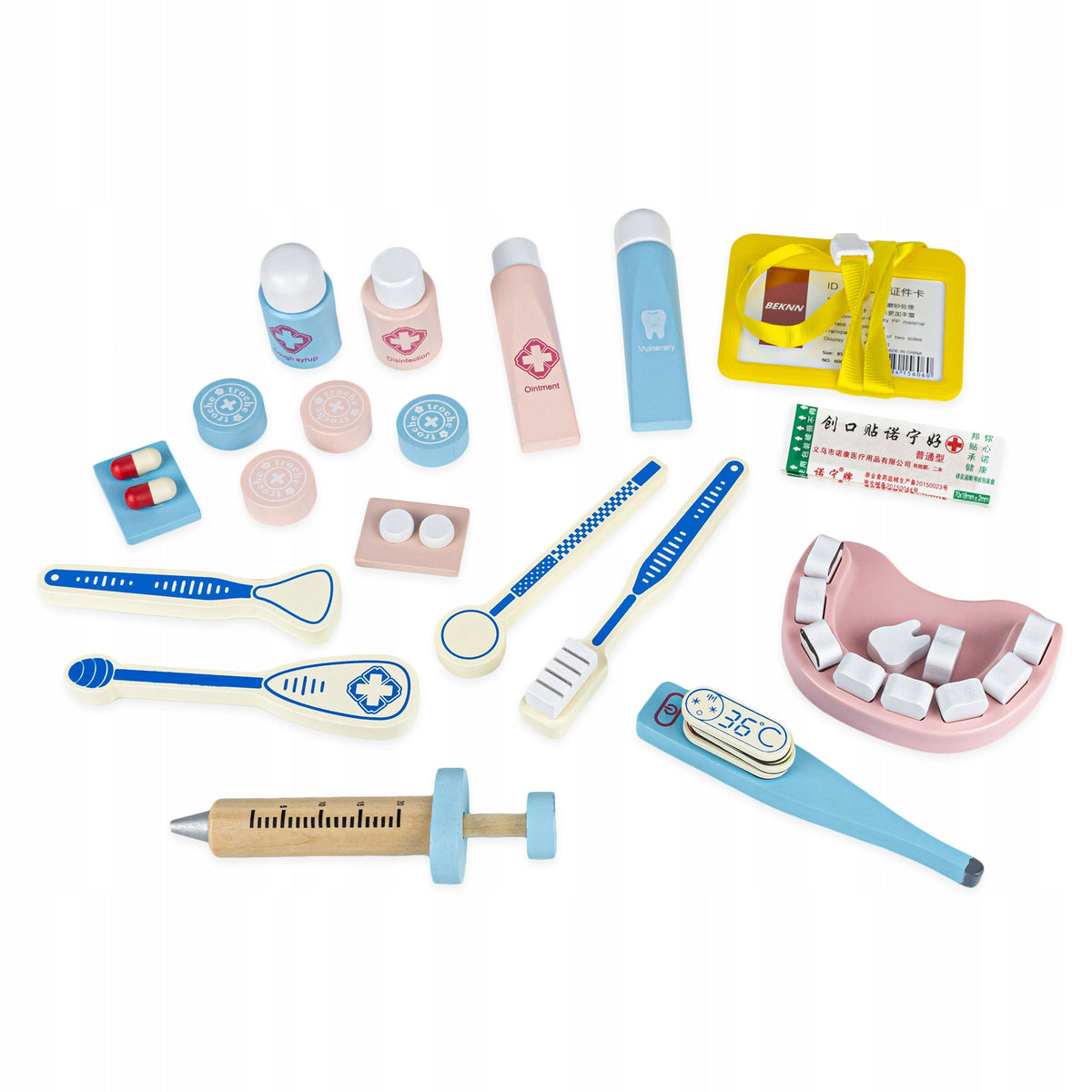 LARGE WOODEN SET OF SMALL DOCTOR + DENTIST IN A SUITCASE FOR CHILDREN EAN (GTIN) 5903772586749