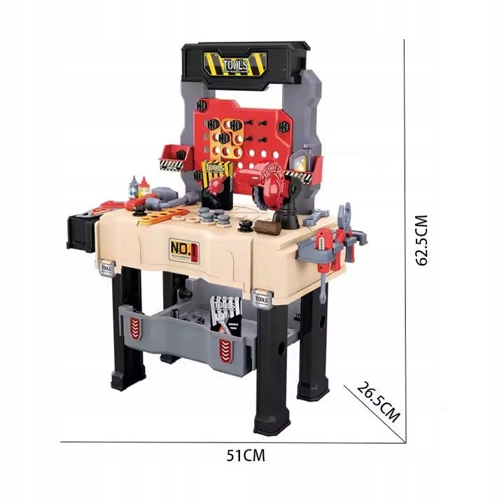 LARGE WORKSHOP FOR CHILDREN 65el WORKBENCH SUITCASE 2in1 TOOLS Brand no brand
