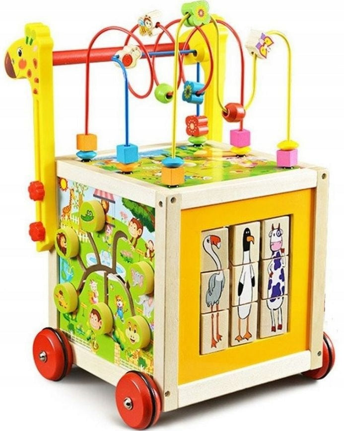 LARGEST WOODEN WALKER PUSHER EDUCATIONAL CUBE 7in1 + MULA montessori EAN (GTIN) 5905644470576