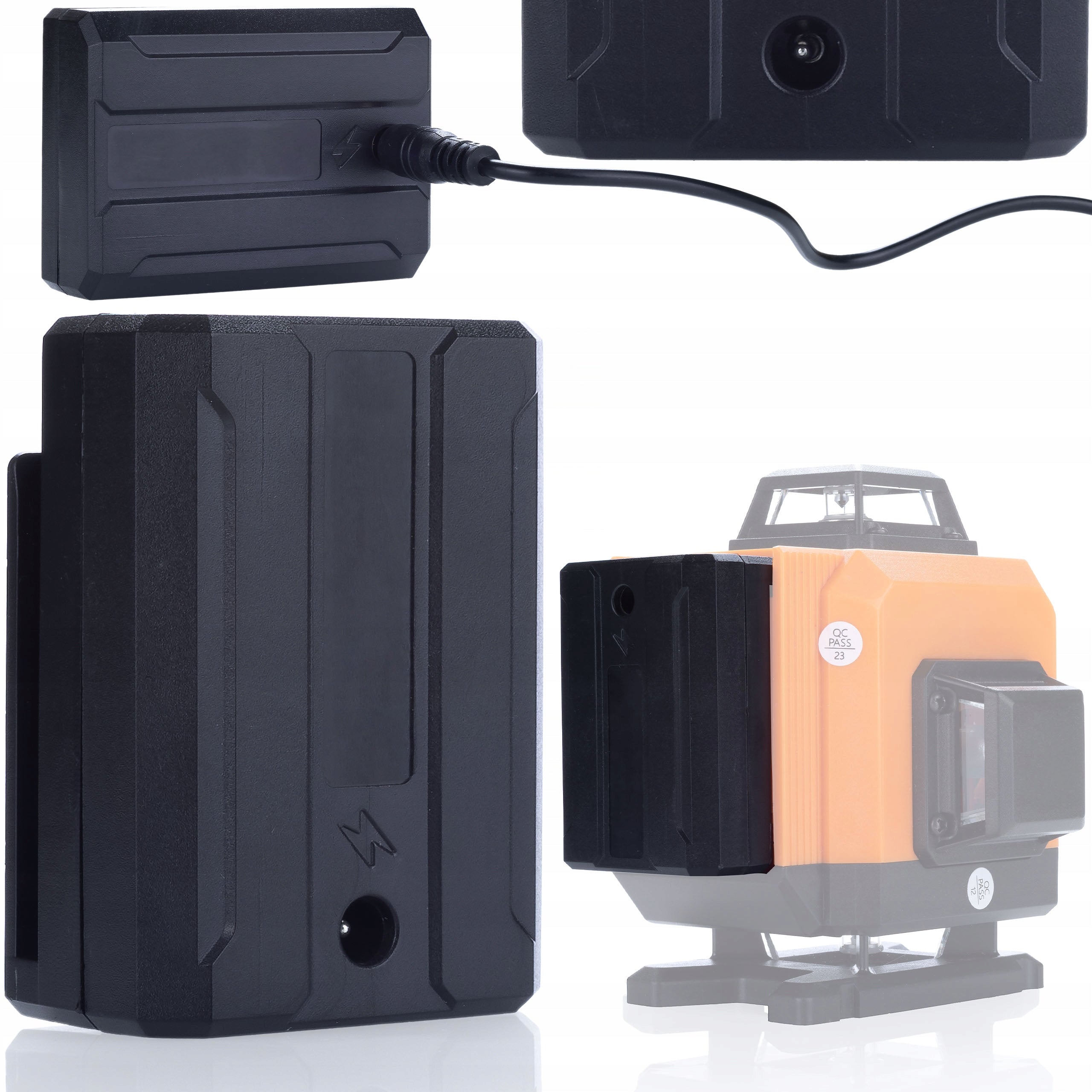 LASER CROSS LEVEL 360 16L TRIPOD POLE 120CM 2AKU PLATFORM PILOT Power supply rechargeable battery
