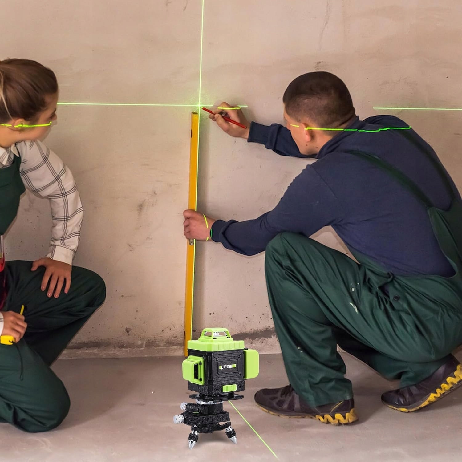 LASER CROSS LEVEL LASER SELF-LEVELING 16 LINES REMOTE CONTROL 2X BATTERY Power supply rechargeable battery