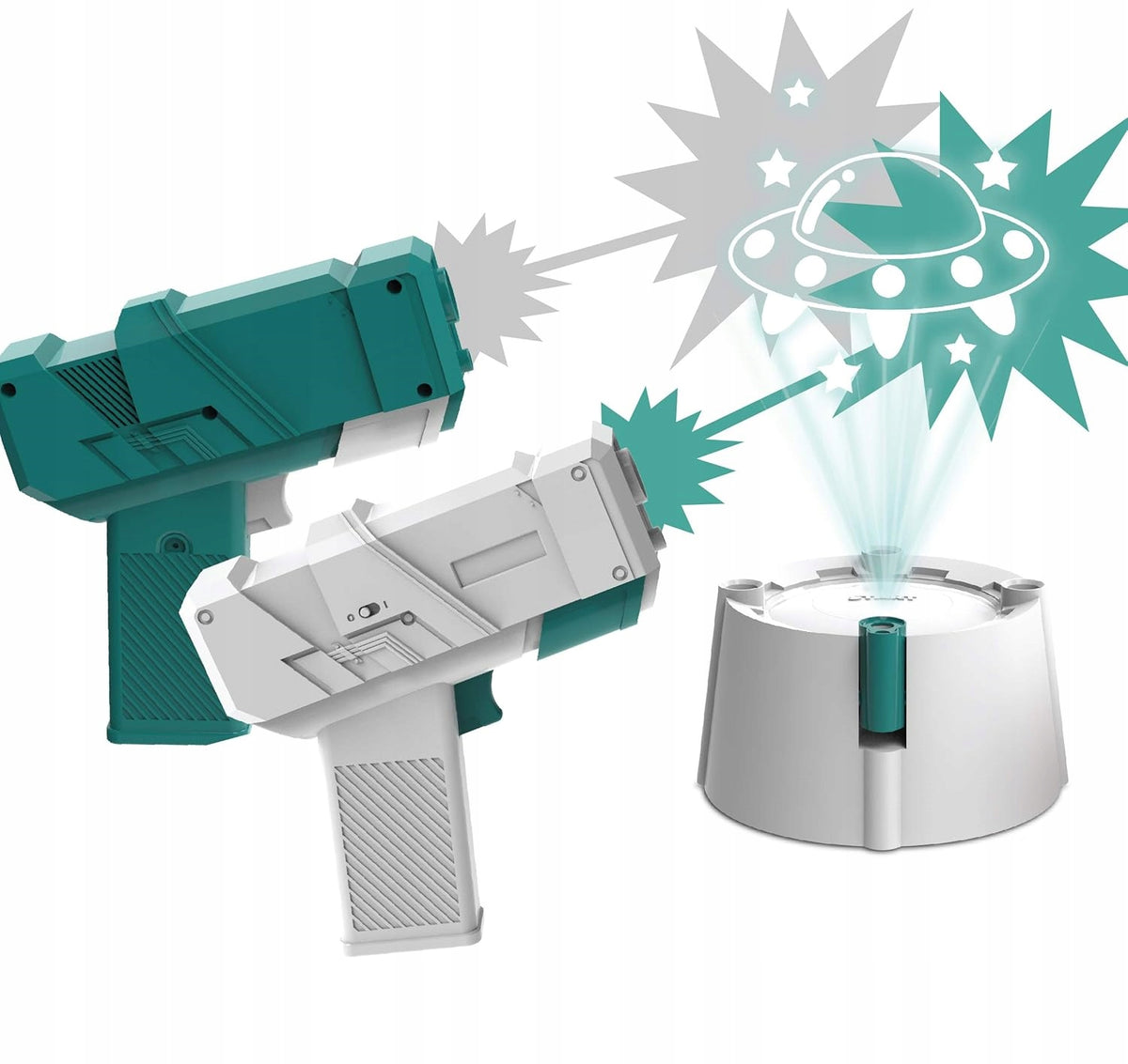 LASER GUNS WITH PROJECTOR UFO INTERACTIVE TOY ARCADE GAME Packaging status original