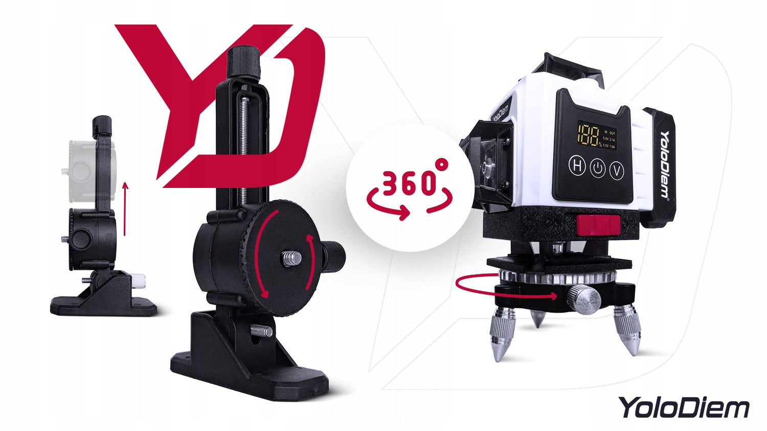 LASER LEVEL 360 Laser Cross Green LEVEL 4D 16 LINES SET Model Poziomica Laserowa Laser Krzyżowy Pro 4D YoloDiem
