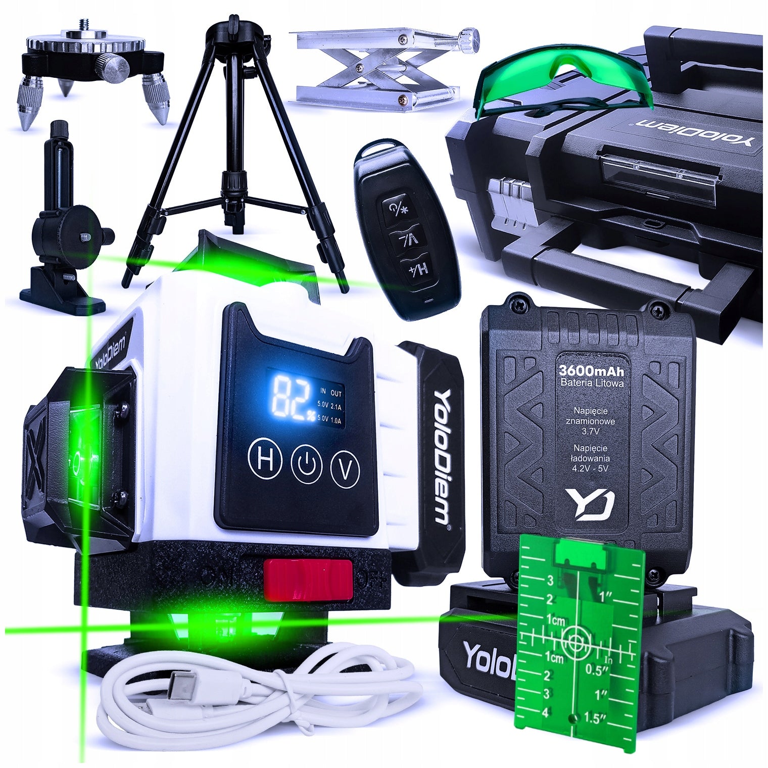 LASER LEVEL 360 Laser Cross Green LEVEL 4D 16 LINES SET