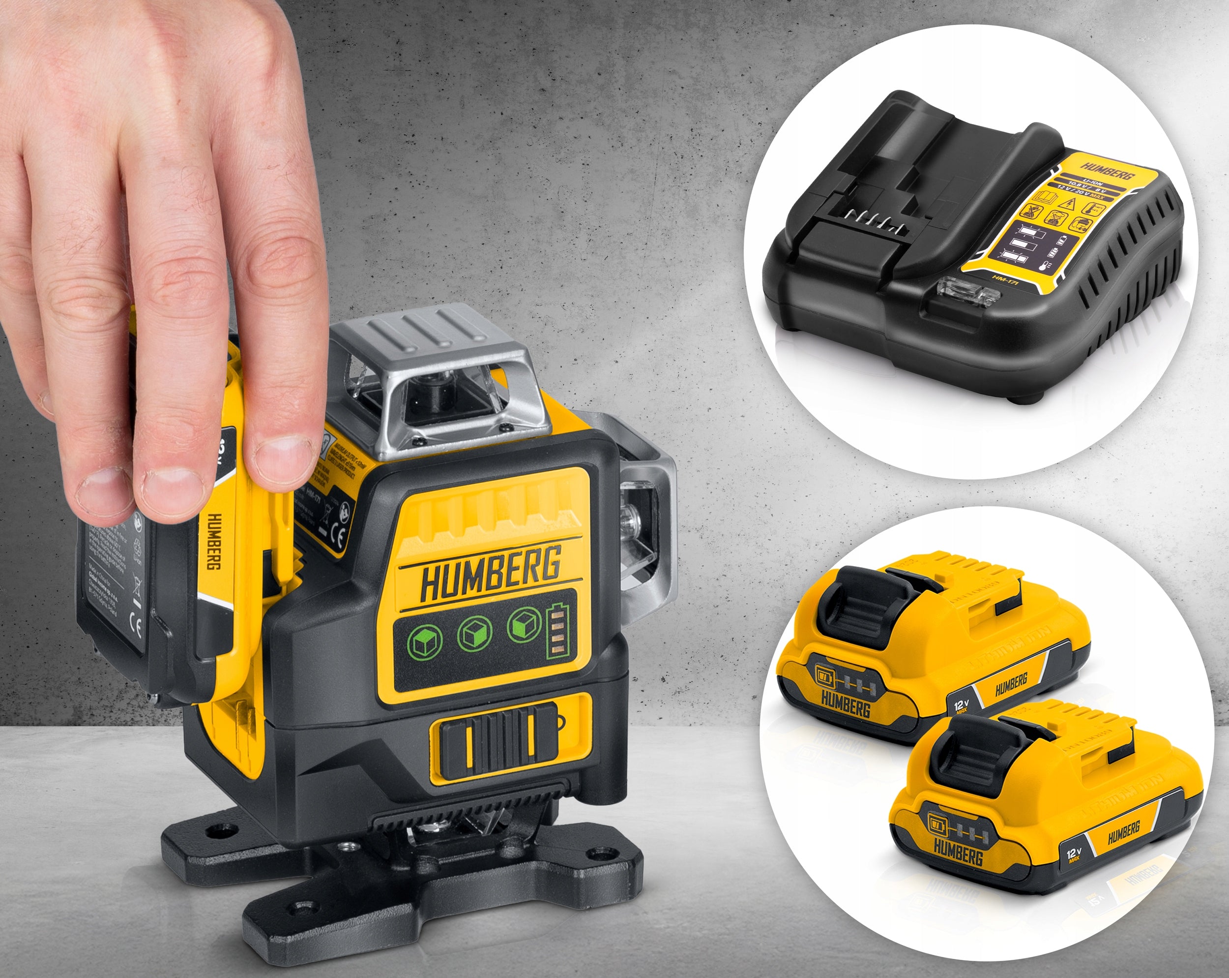 LASER LEVEL CROSS LASER 4D SELF LEVELING 50m SET HUMBERG Brand HUMBERG