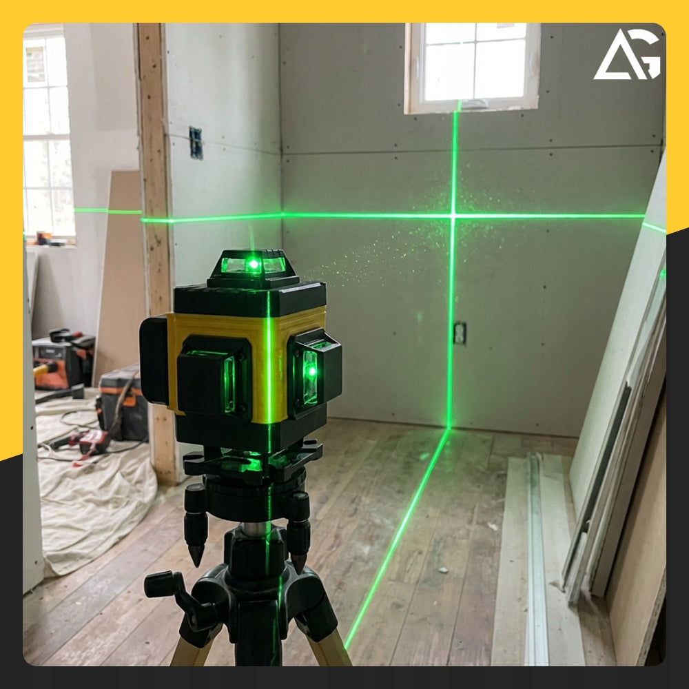 LASER LEVEL LASER 360 4D 16 LINES CROSS TRIPOD CASE +APPLICATION Model ZESTAW SAMOPOZIOMUJĄCA POZIOMNICA Z PILOTEM
