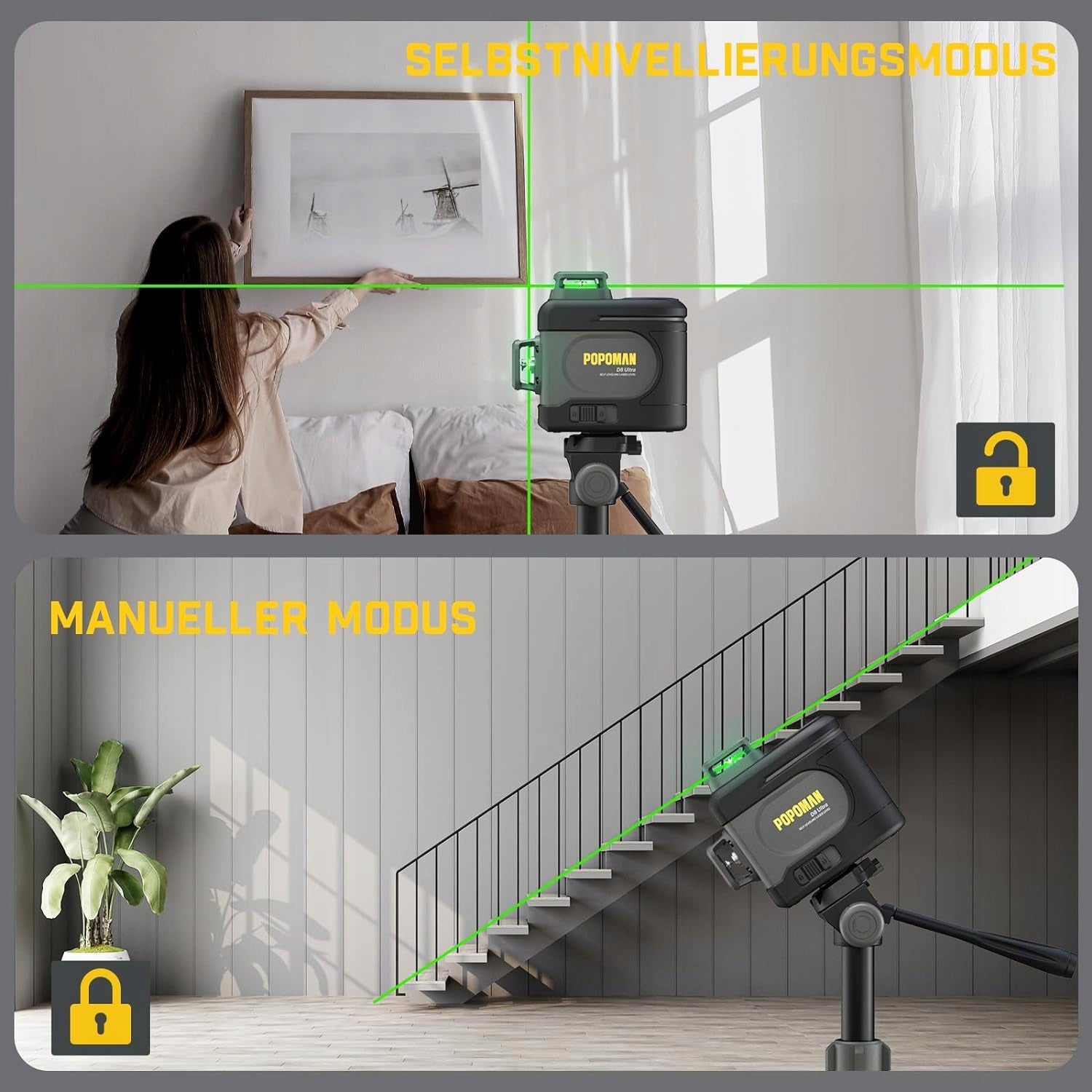 LASER LEVEL PLANE CROSS LASER 360 3D GREEN DISPLAY Manufacturer code CM-701