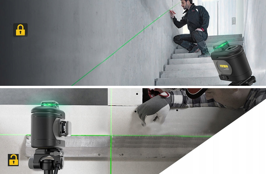 LASER LEVEL PLANE CROSS LASER 360 3D GREEN DISPLAY Maximum working range 30 m